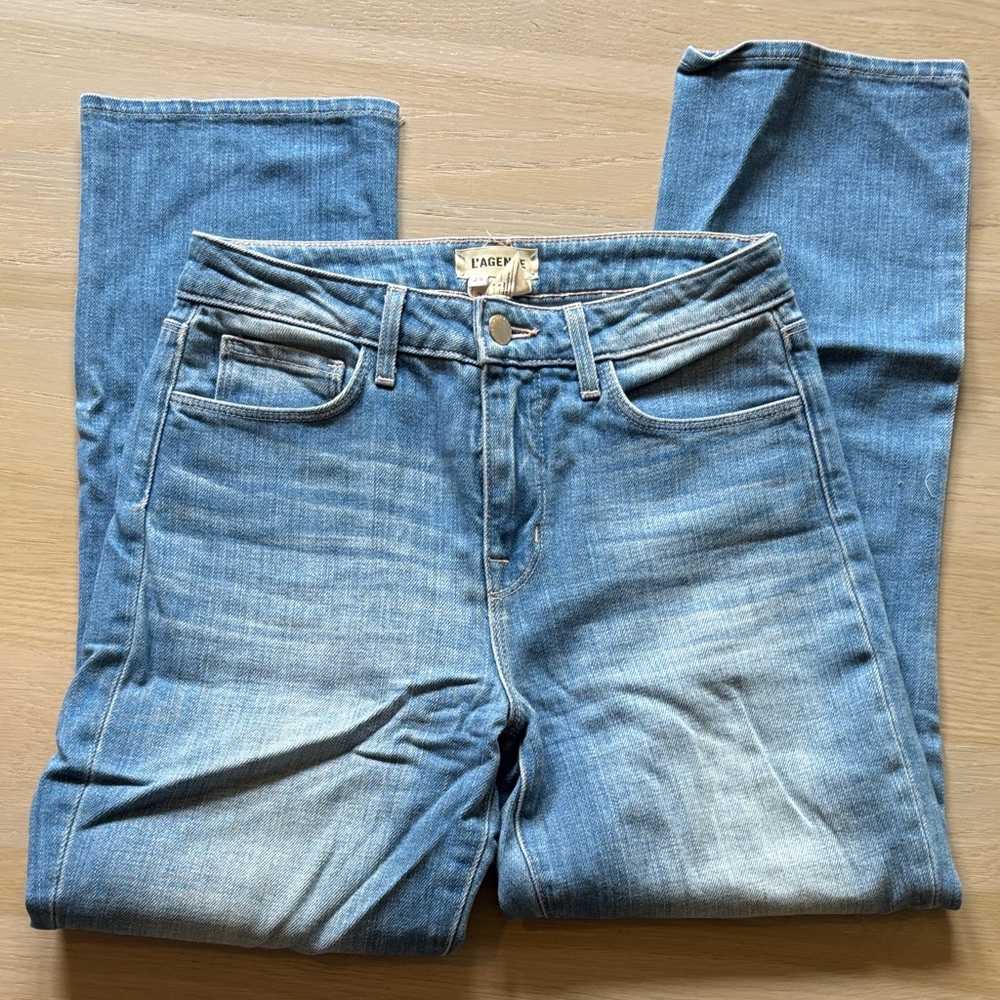 L'AGENCE Classic Blue Straight Leg Jeans